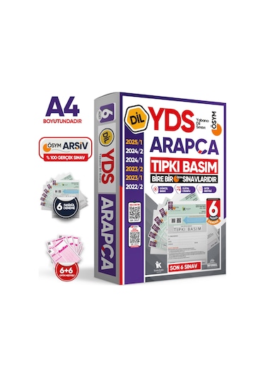 2026 YDS Arapça ÖSYM Tıpkı Basım Çıkmış Soru Deneme Paketi 6lı Fasikül SETİ
