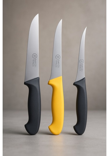 3+1 Solingen Bıçak Kurban Bıçağı Seti & Balkan Masat Bileme Çok Renkli
