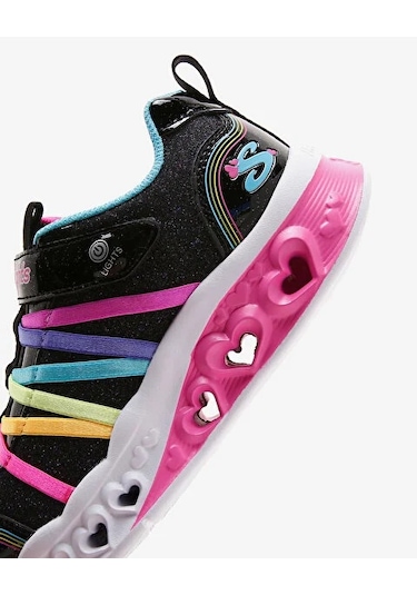 Kız Çocuk Siyah Işıklı Spor Ayakkabı Karışık Çok Renkli