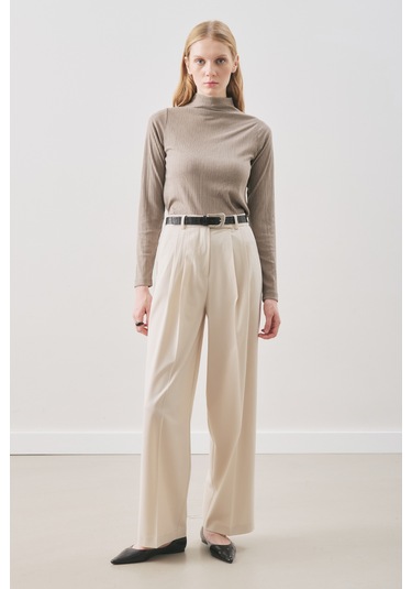 Classıc Pileli Pantolon Bej Bej