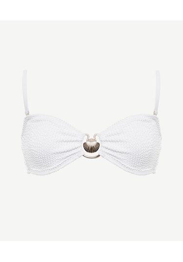 Yargıcı Yaka Detaylı Bikini Üst 25ykbw1019b 002 Beyaz