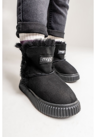 Mnpc Kız Çocuk Siyah Hakiki Deri Hakiki Kürklü Suya Dayanıklı Bot 25k3b110482 Siyah