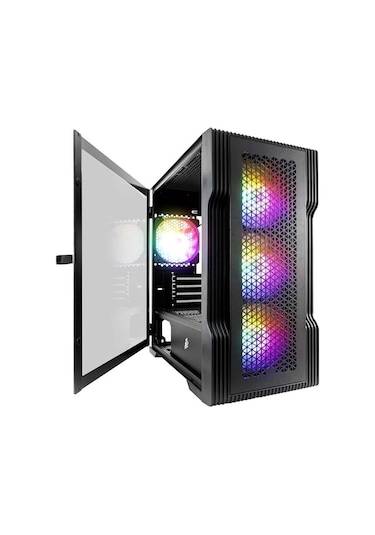1st Player Trılobıte T3 Siyah 600w 80+ Argb 4x12cm Fan Temperli Cam Mesh Usb 3.0 M-atx Kasa
