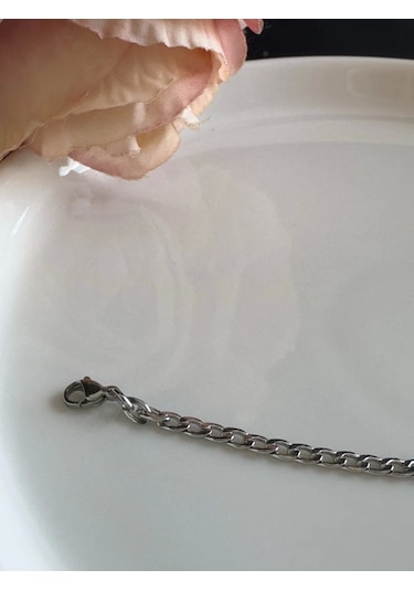 Düz Zincir Çocuk Çelik Bileklik Miracle Serisi Silver