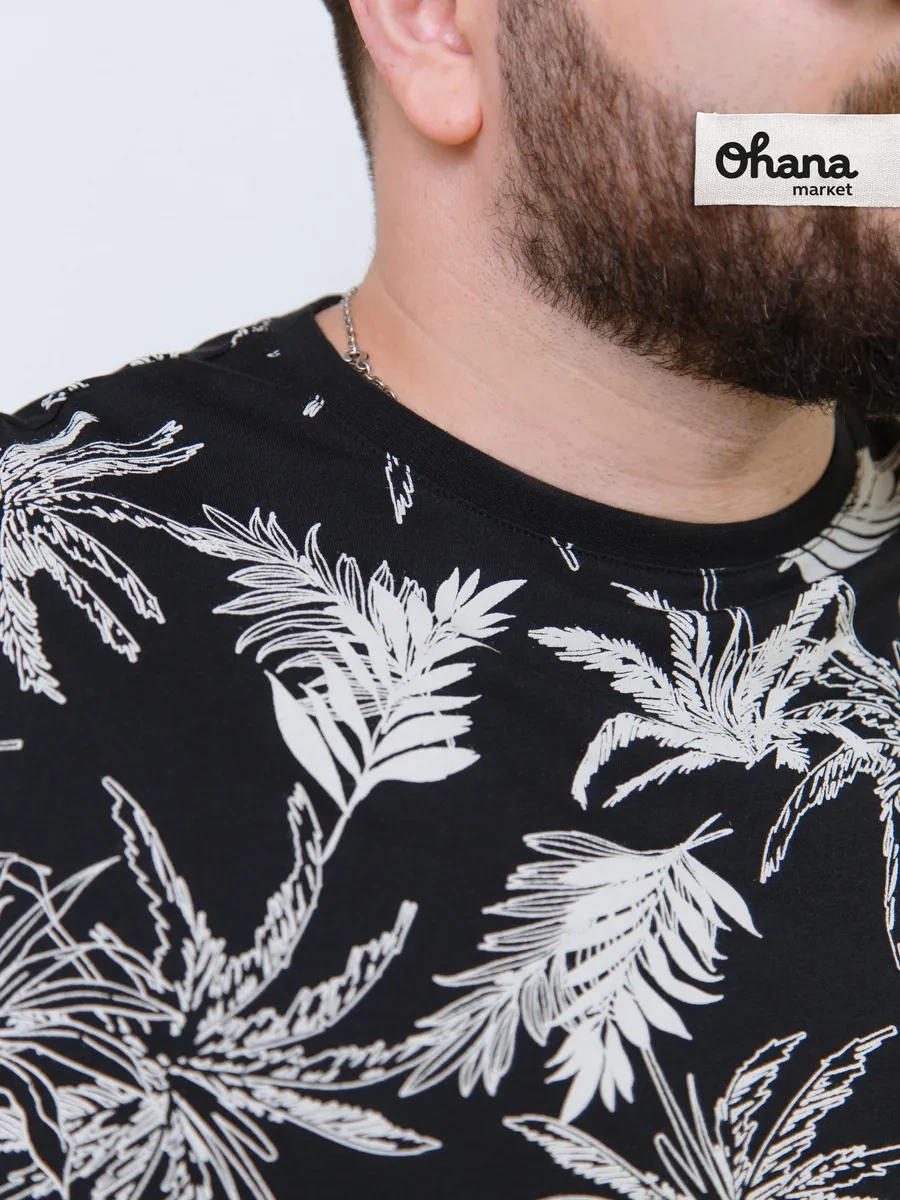 Ohana Market Erkek Büyük Beden Tişört 234220716 Siyah