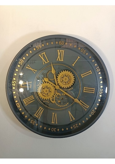 Biev Metal Çarklı Saat Siyah Gold 60 Cm Altın - Siyah