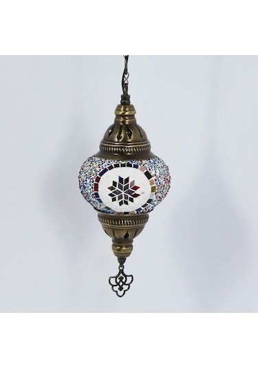 Dekoratif MOZAİK AVİZE TEKLİ SARKIT TAVAN LAMBASI