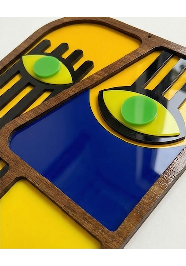 Modern Picasso Tarzı Mdf Ahşap Duvar Maskı - Soyut Yüz Duvar Sanatı 1