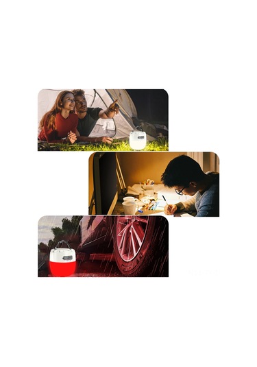 Teltree Uzun Ömürlü Led Kamp Lambası: 3 Renk Sıcaklığı, Şarj Edilebilir, Su Geçirmez, Taşınabilir Çadır Aydınlatması Bej