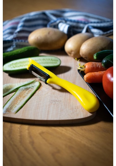 Solingen Simli Limon Dikey Soyacak Paslanmaz Alman Çeliği, Ergonomik Sap, Çift Yönlü Kesici Ağız-190 Sarı