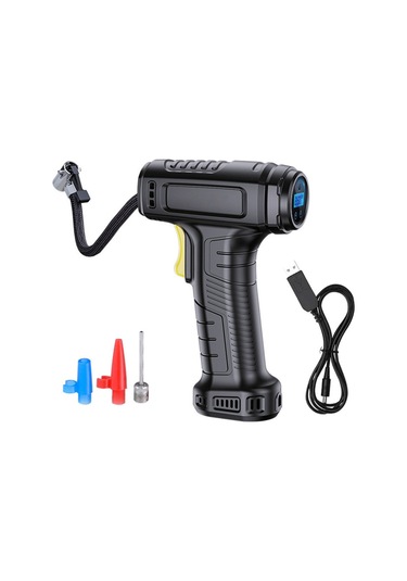 Mufunye Hava Kompresörlü Lastik Şişirme Makinesi, Gösterge Göstergesi, Led Işık Ve Nozul Hava İğnesi İle 12v 46