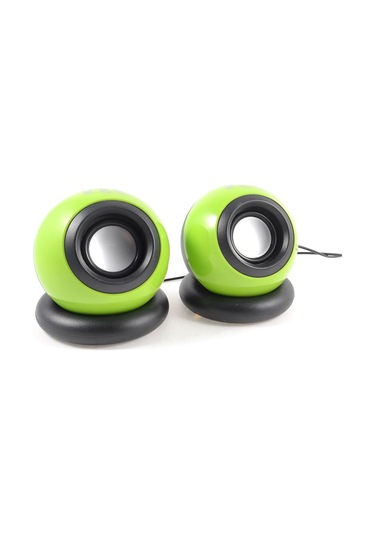 Qtqgoıtem 2 Pcs Yeşil Siyah Bilgisayar Usb 2.0 3.5mm Top Şekli Mini Ses Kutusu Hoparlör Model: 514 1fc 5bf Eb6 3e7