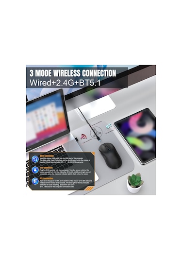 Reedark "hxsj T68 Kablosuz Oyun Faresi: 12000dpı, 3 Modlu, Uzun Pil Ömrü, 7 Programlanabilir Tuş" 001