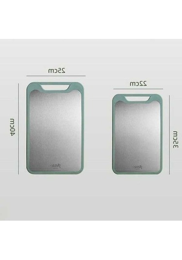 Fastbuy Yeşil Çift Taraflı Kesme Tahtası 304 Paslanmaz Çelik Paspaslı Sebze Tahtası Mutfak L Yeşil