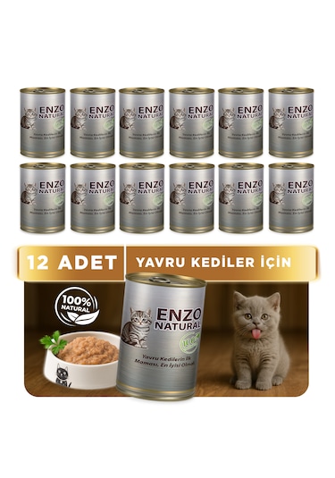 Enzo Natural Yavru Yaş Kedi Maması 410 Gr X 12
