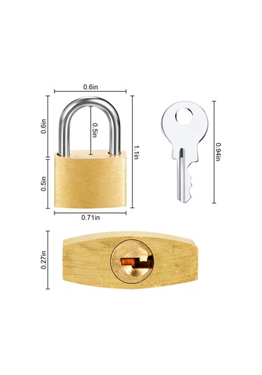 Folinda 12 Adet Bakır Ve Çelik Mini Kilit, 2 Anahtarlı - Bagaj, Sırt Çantası, Spor Salonu Dolabı, Valiz, Okul Ve Ev Kullanımı