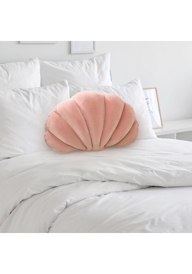 Suntek Magideal Kabuk Dekoratif Yastık Clam Yer Minderi Oturma Pembe