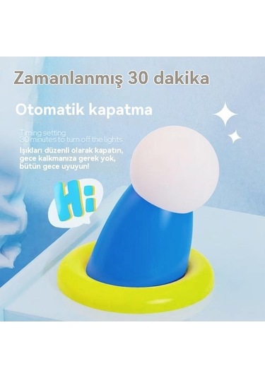 Opulentliving Doraemon Gece Lambası Yuvarlak Elden Uzatır Çok Renk, Cam Abajur, Ortalama Aydınlatma, 36v Çok Renkli