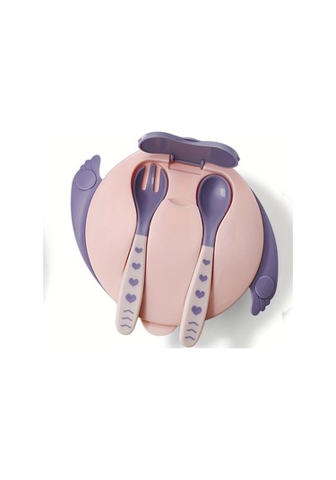 Çocukların Günlük Beslenmesi İçin Vantuz, Kaşık, Çatal, Kase, Kase Kapağı Ve Üç Bölgeli Tabak İçerir