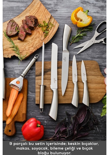 Karaca  Meister Bremen Alman Çeliği 9 Parça Bıçak Seti