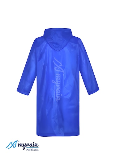 Myrain Kapüşonlu Çıtçıtlı Eva Yağmurluk Mavi