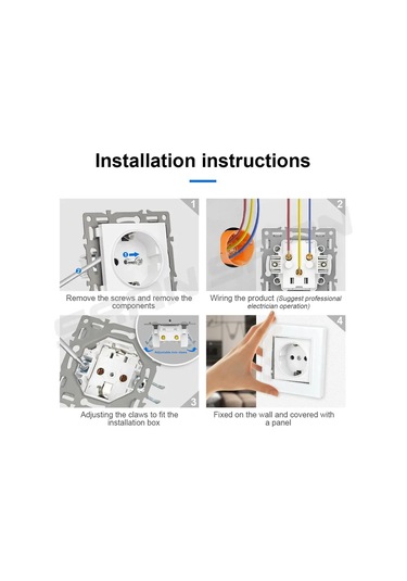 Tenfowee 3 Lü Topraklı Elektrikli Çıkış, 16a, Siyah Cam Paneli, Çocuk Güvenliği Kapaklı, Avrupa Standartı Type C/f Gri