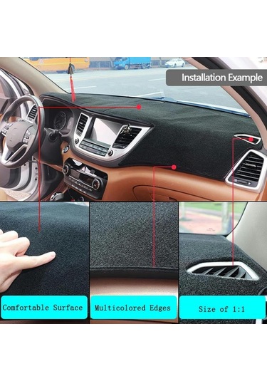 Suofeng 2011-2014款现代索纳塔仪表盘防眩光垫 普通硅胶防滑 黑色避光垫