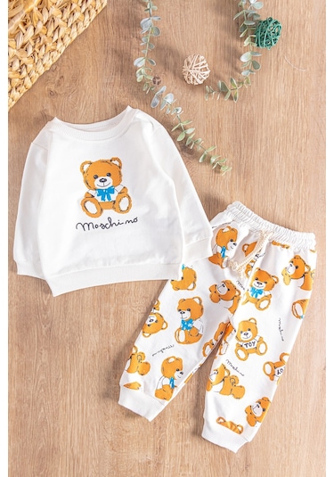 Ayıcık Figürlü 2'li Erkek Bebek Takım 001