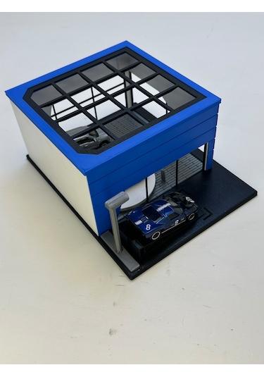 3d Baskı 1/64 Ölçekli Ford Showroom Tasarımlı Diorama Araç Sergileme Garajı