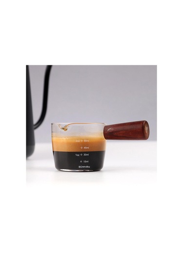 Suntek Espresso Bardağı Ölçüm Kabı Ahşap Saplı Ölçü Çift Çıkışlı