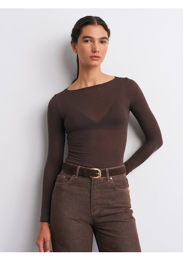 Dilvin 32122 Kayık Yaka Modal Kaşmir Ultra Hafif Bluz