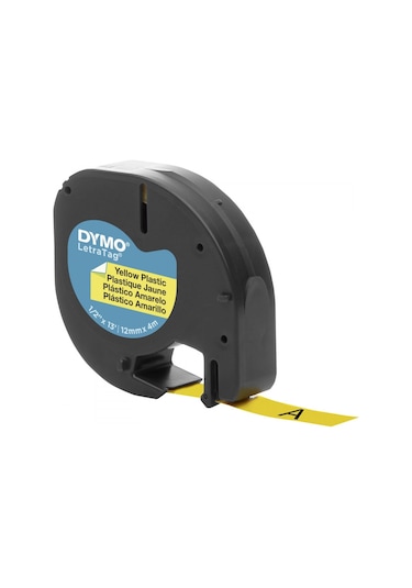 Dymo Letratag S0721620 Sarı Plastik Yedek Şerit Etiket 12MM X 4M
