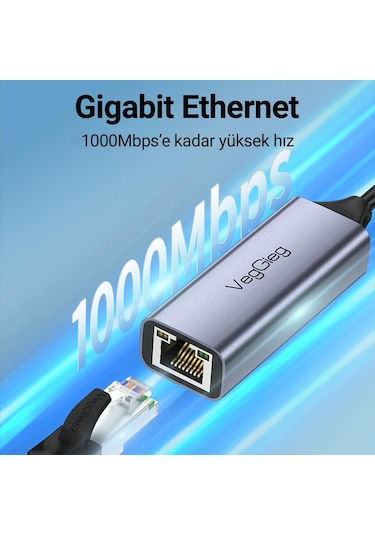 Veggieg Usb 3.0 Gigabit 1000mbps Rj45 Ethernet Dönüştürücü Adaptör