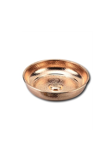 Bakır İşlemeli Hamam Tası 16 CM Bakır
