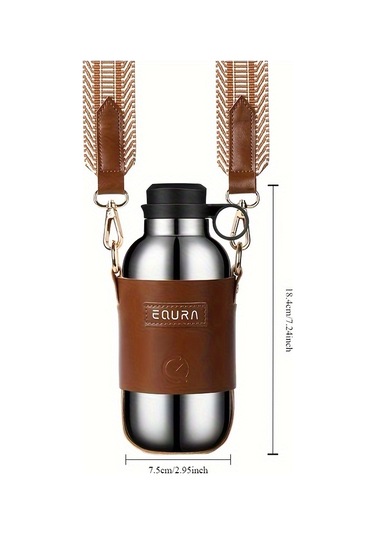 Sıcak Ve Soğuk İçecekler İçin Şık Termos, Paslanmaz Çelik Yalıtımlı Su Şişeleri, Seyahat Termosu Gümüş