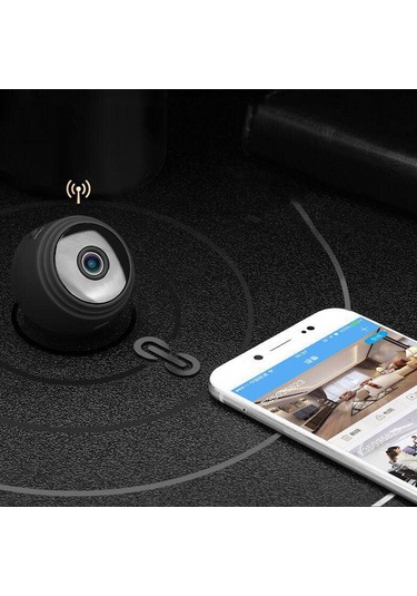Shineyee Siyah Mini Wifi Kamera 1080p Hd, Gecelik Görüş, Hareket Algılama, Dairesel Kayıt, Taşınabilir Dış Mekan İzleme Cihazı Amerikan Standartı