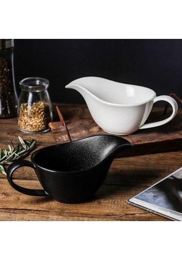 Pazly 225ml Seramik Sos Teknesi - Kırmızı Mutfak Aksesuarı - Beyaz/siyah/kırmızı Renk Kırmızı