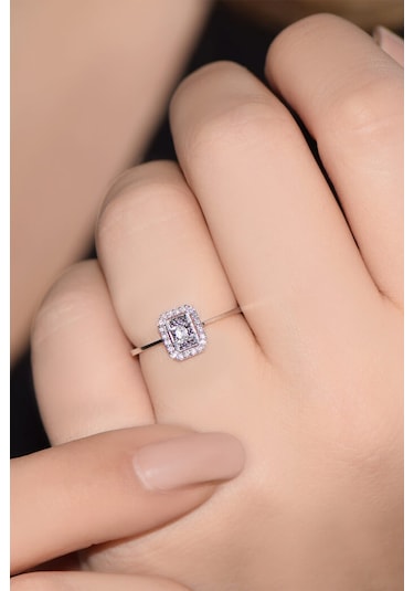 Modern Tasarım 0.09 Ct Baget Pırlanta Yüzük