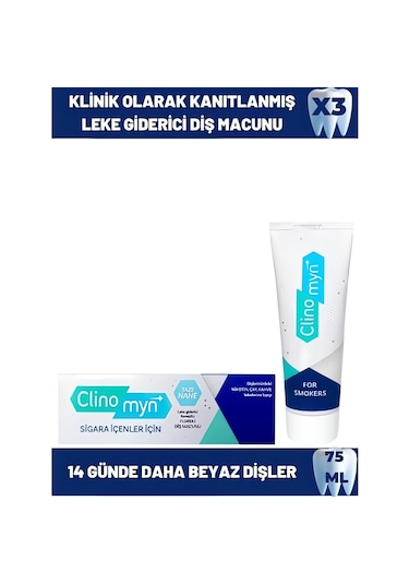Clinomyn Smokers Sigara İçenler için Diş Beyazlatan Diş Macunu 75 ML x 3