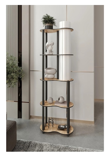 Ravilo Sperenza Dekoratif Raflı Lambader Meşe