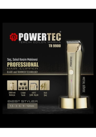 Powertec TR-9900 Saç Sakal Tıraş Makinesi