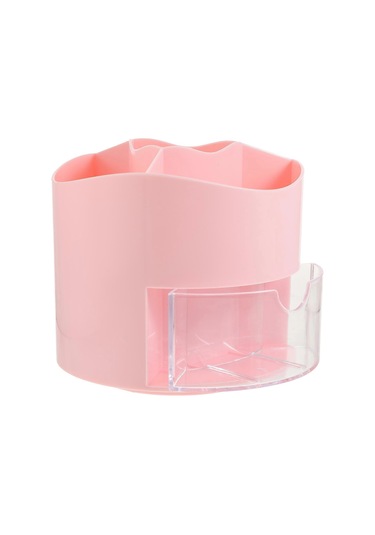 Ganzhoushop Kırtasiye Malzemeleri Düzenleyici Kırtasiye Kullanımı İçin Döner Kalemlik Kalemlik Ofis İçin Basit Ve Şık Tasarım 13.5x13.5x12cm 1paketpembe