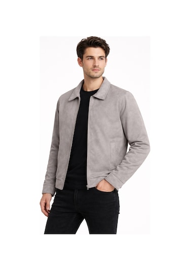 Dynamo Erkek Siyah Regular Fit Mevsimlik Süet Spor Mont Bgl-st05013 Açık Gri