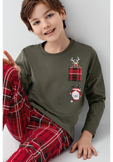Arnetta Erkek Çocuk Yeşil Pijama Takımı Ar3513-c-v1