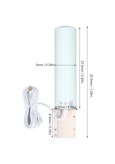 Symbee 10dbi Yüksek Kazanç Dış Mekan Anteni, 698-2700mhz Sma Erkek Bağlantı, 5m Kablolu, 3g/4g/lte/5g Modem Ve Router İçin Tam Yönlü, Su Geçirmez