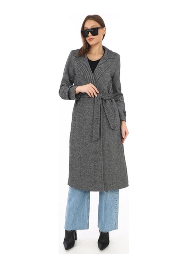 Kadın Balık Sırtı Kaşe Kaban Uzun Boy Kruvaze Yaka Kuşaklı Astarlı Kışlık Tesettür Kaban, Yünlü Do Füme Kadın Balık Sırtı Kaşe Kaban Uzun Boy Kruvaze Yaka Kuşaklı Astarlı Kışlık Tesettür Kaban, Yünlü Do Füme