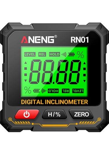 Maiyame Aneng Rn01 Dijital Açı Ölçer - Manyetik Tabanlı, Arka Işık Ekranlı, Ahşap Ve İnşaat İçin Hassas Seviye Aracı Pil Yok Siyah
