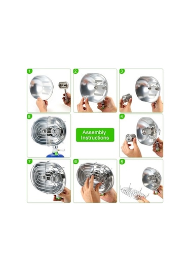 Tongxida Çift Kafa Kızılötesi Isıtıcı - Kamp Ve Gaz Isıtma Sobası - H22 Gümüş