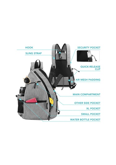 Pickleball Sırt Çantası Ayarlanabilir Sling Çanta Pickleball,çok Renkli Diğer Çok Renkli