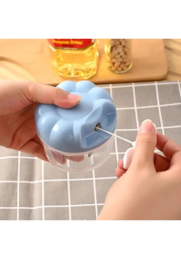 1 Adet Mini Mutfak Pratik Sarımsak İtici Ev Tipi Manuel Doğrama Sarımsak Acı Biber Doğrayıcı Mavi